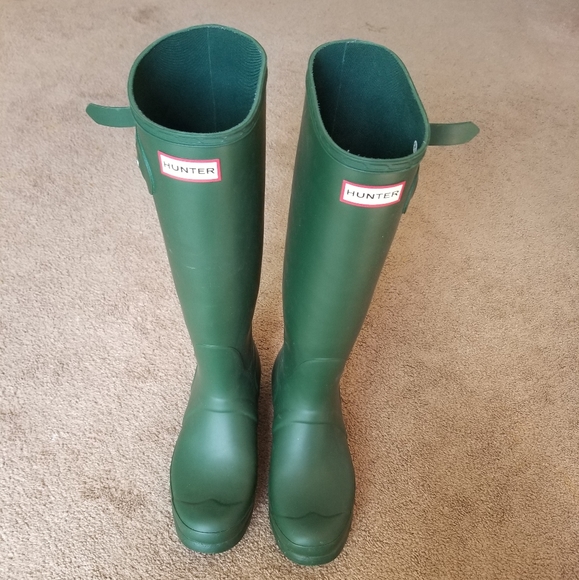 Original Tall Hunter Rainboots, Green - Picture 1 of 2